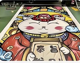 Lucky cat floor graphic printed in a parking area — floor graphics printing Malaysia