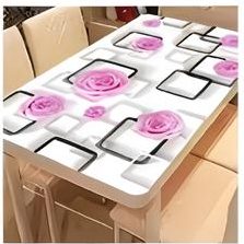 Rose design printed on a wooden board table top — UV printing on wood